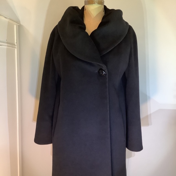 Cinzia Rocca Black 100% Virgin Wool Coat -8 - Picture 11 of 16